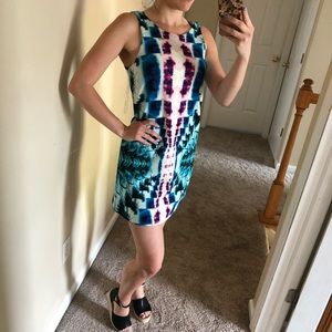 OOTD Tropical Print Palm Tree Keyhole Dress